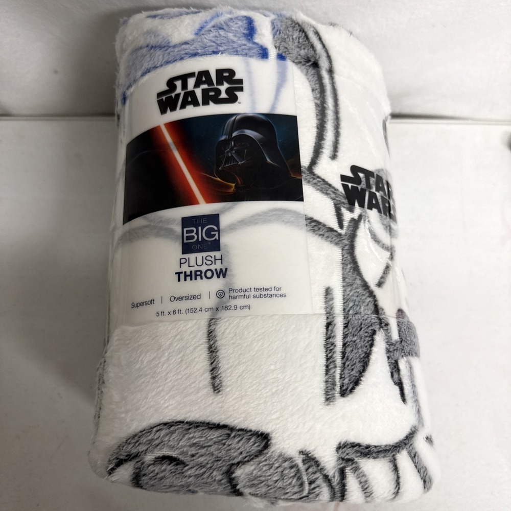 Star Wars Stormtrooper Oversized Plush Throw Blanket 5x6 Ft The Big One Soft New